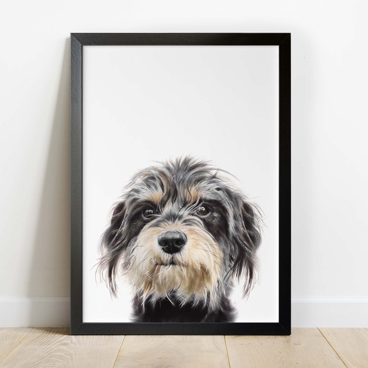 Custom Dog Portrait From Photo 100% Watercolor Hand Painting Peekaboo